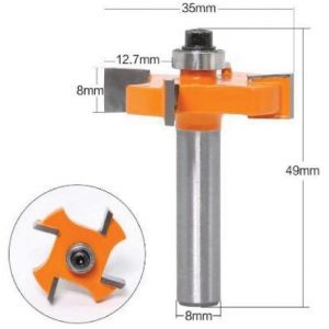 fraise à rainurer 4 lames queue de 8 x 8mm