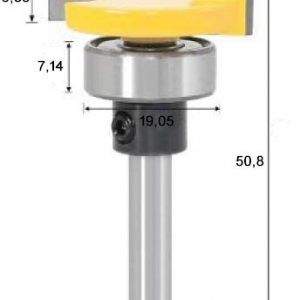 Fraise à rainurer roulement haut 6,35 x 6,35