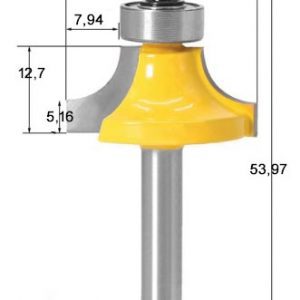 Fraise quart de rond queue 6,35 r=7,92 mm