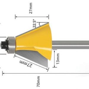 fraise à chanfreiner 6 mm 22,5°