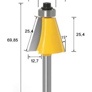 fraise à chanfreiner 6,35 mm 15°