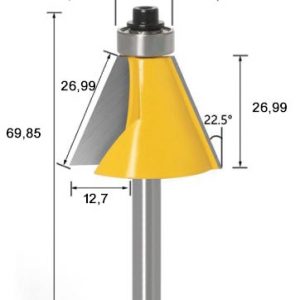 fraise à chanfreiner 6,35 mm 22,5°