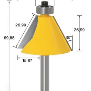 fraise à chanfreiner 6,35 mm 30°