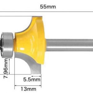 fraise quart de rond 6 rayon 7,92 mm