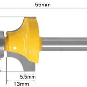 fraise quart de rond queue de 6 rayon 6,35 mm